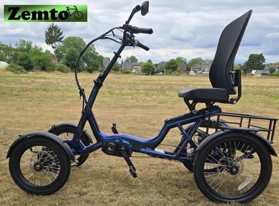 Preview: Elektro Vier Rad Zemto Mover T6 , 720 WH, 90 NM - Mittelmotor, blau, mit Tasche